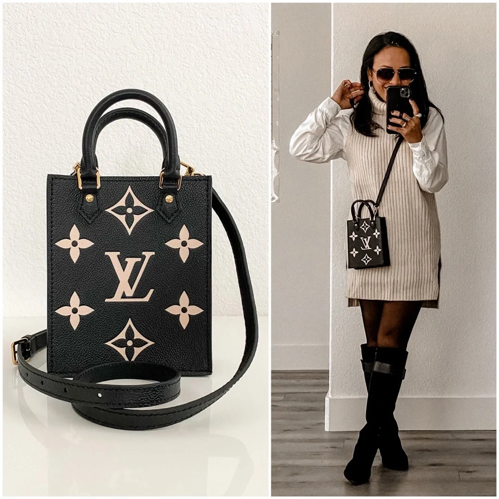 Louis Vuitton Petit Sac Plat in Black/Beige Monogram Empreinte Leather - Picture 9 of 9